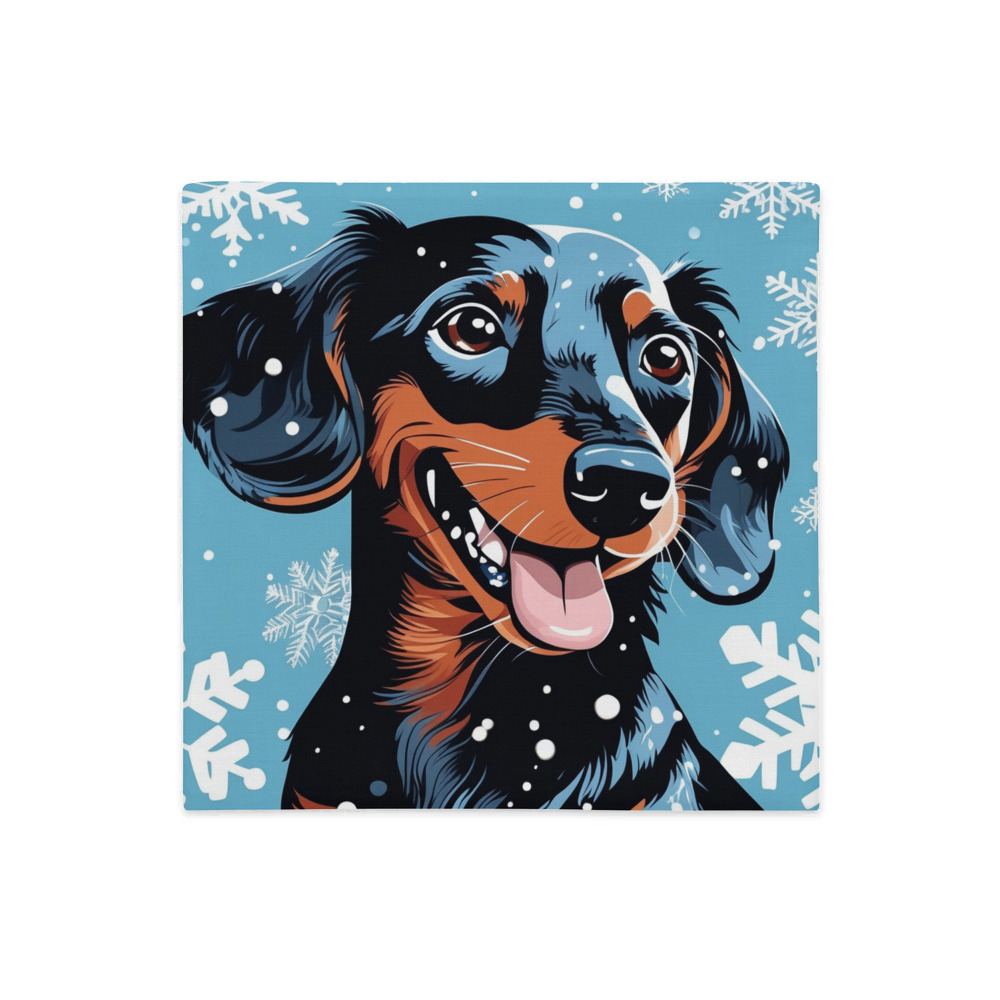 PugMug Custom Black Dachshund Premium Pillow Case