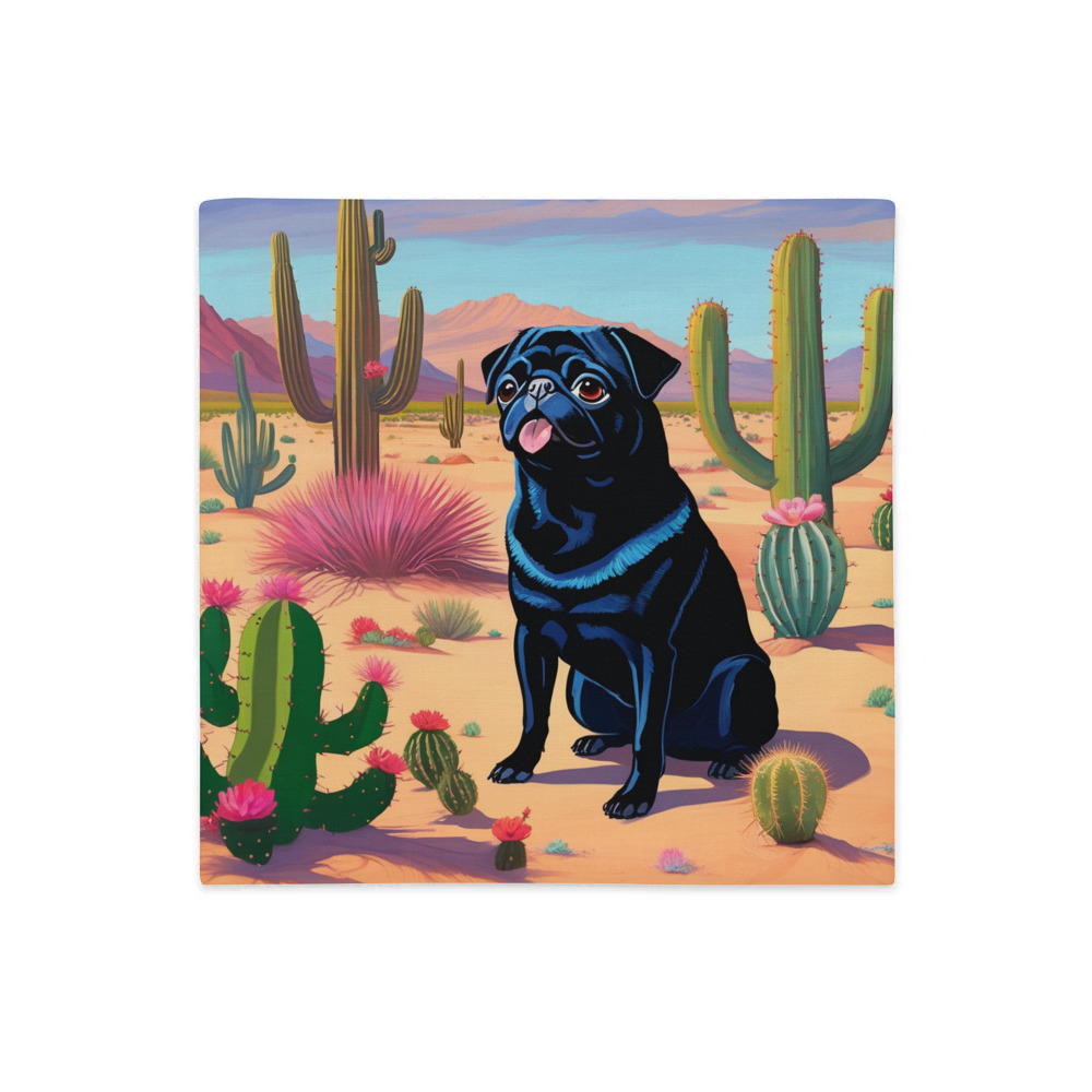 PugMug Custom Black Pug Premium Pillow Case