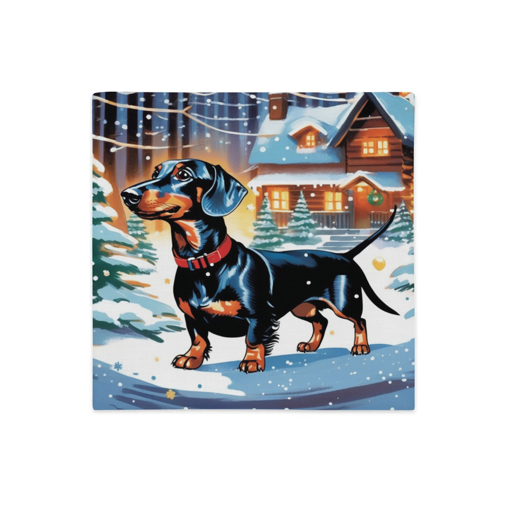 PugMug Custom Black Dachshund Premium Pillow Case