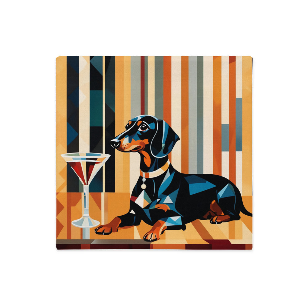 PugMug Custom Black Dachshund Premium Pillow Case