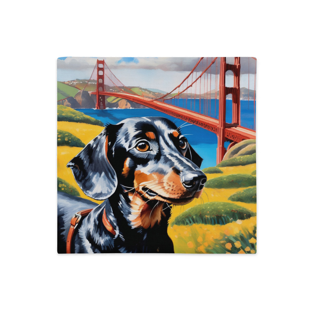 PugMug Custom Black Dachshund Premium Pillow Case