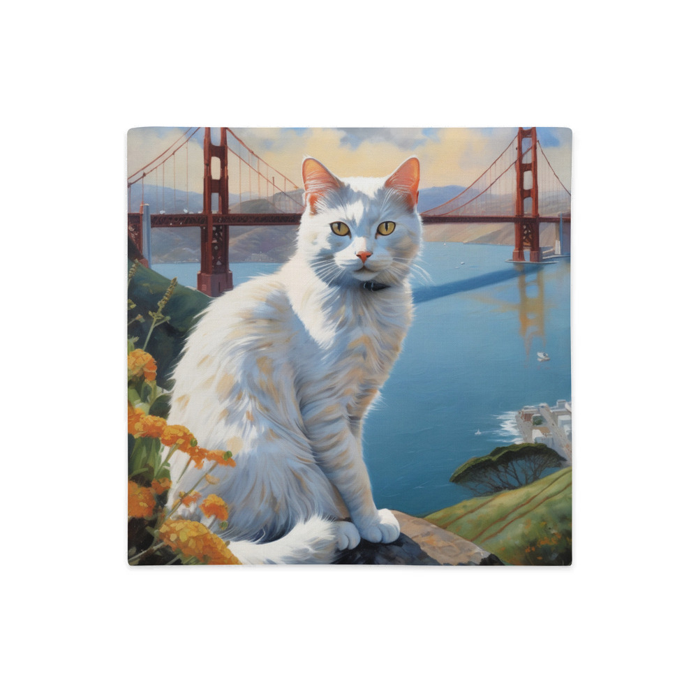 PugMug Custom White Companion Cat Premium Pillow Case