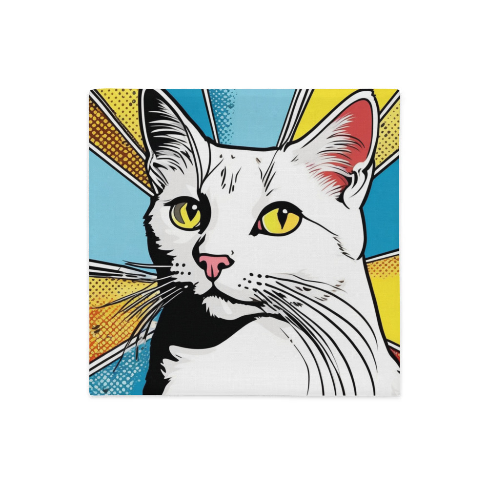 PugMug Custom White Companion Cat Premium Pillow Case