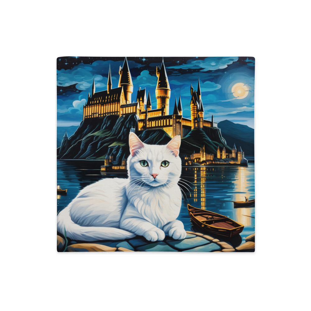 PugMug Custom White Companion Cat Premium Pillow Case