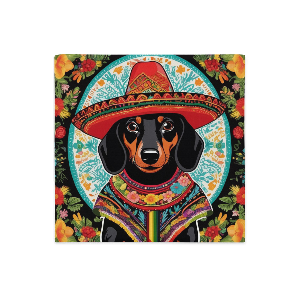 PugMug Custom Black Dachshund Premium Pillow Case