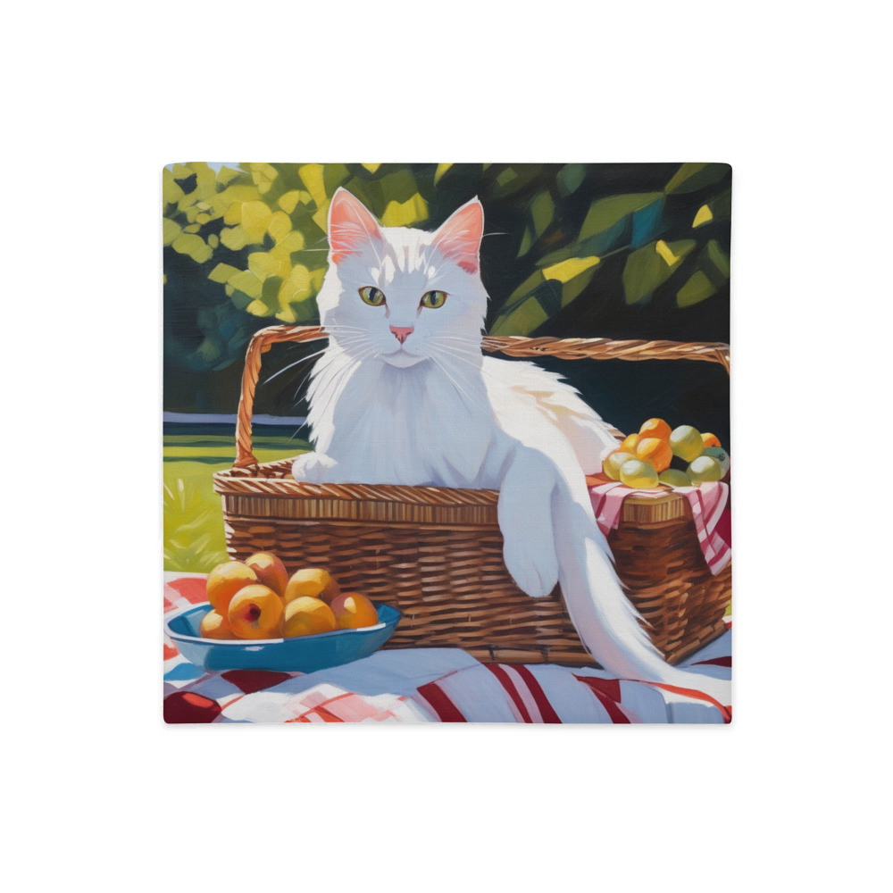 PugMug Custom White Companion Cat Premium Pillow Case