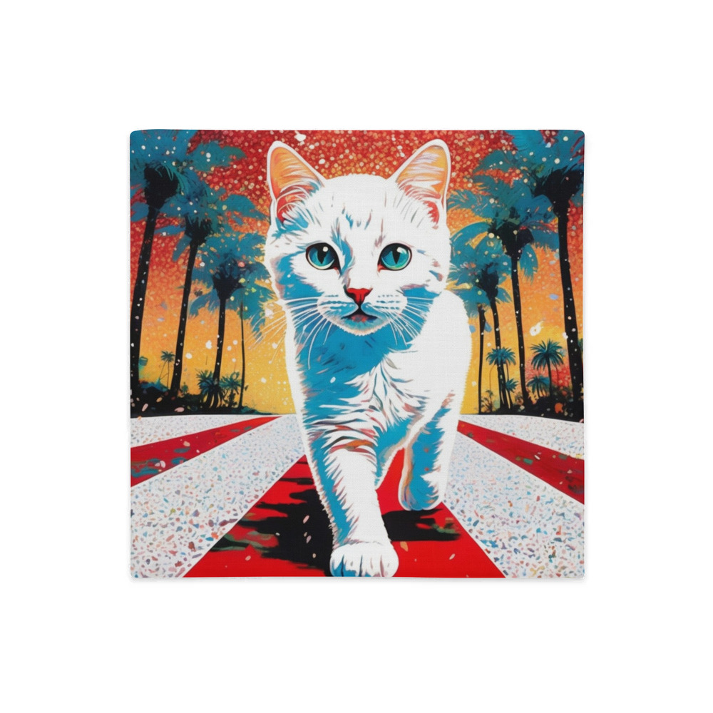 PugMug Custom White Companion Cat Premium Pillow Case