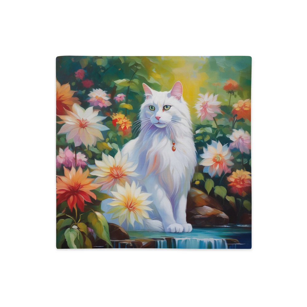 PugMug Custom White Companion Cat Premium Pillow Case