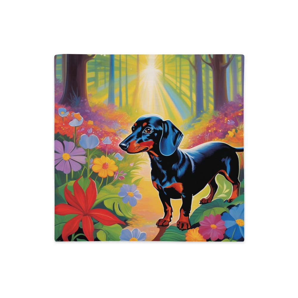 PugMug Custom Black Dachshund Premium Pillow Case