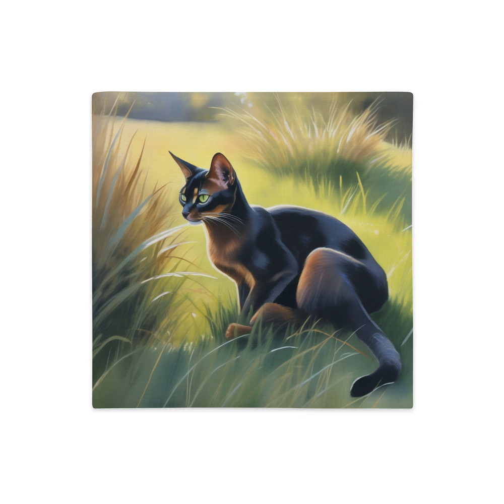 PugMug Custom Black Abyssinian Cat Premium Pillow Case