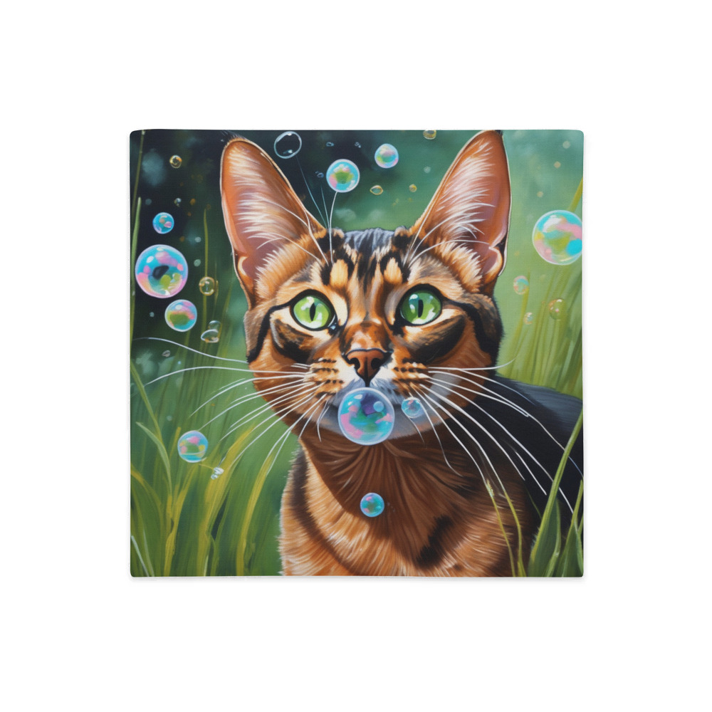 PugMug Custom Tabby Abyssinian Cat Premium Pillow Case