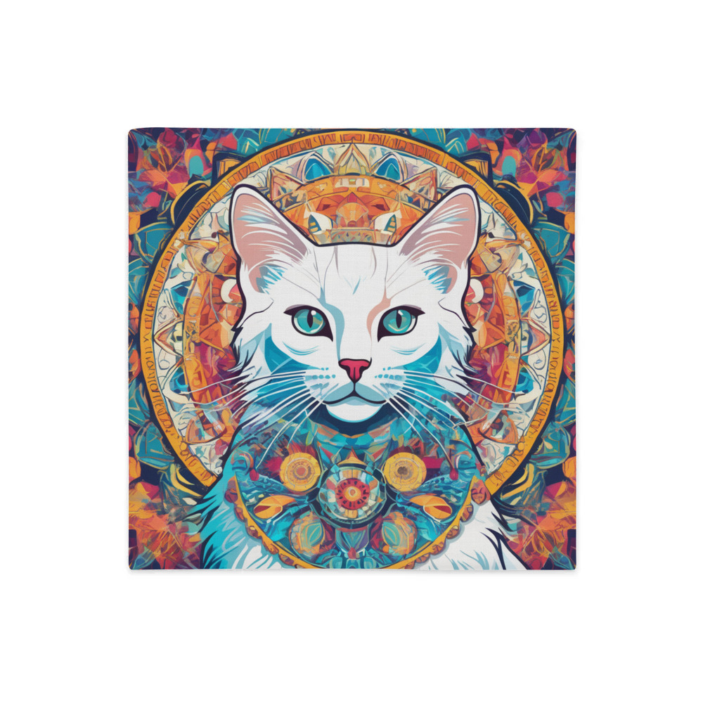 PugMug Custom White Companion Cat Premium Pillow Case