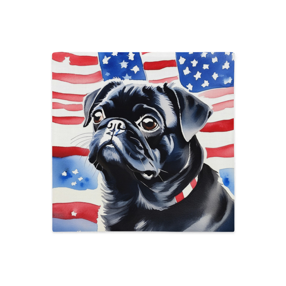 PugMug Custom Black Pug Premium Pillow Case