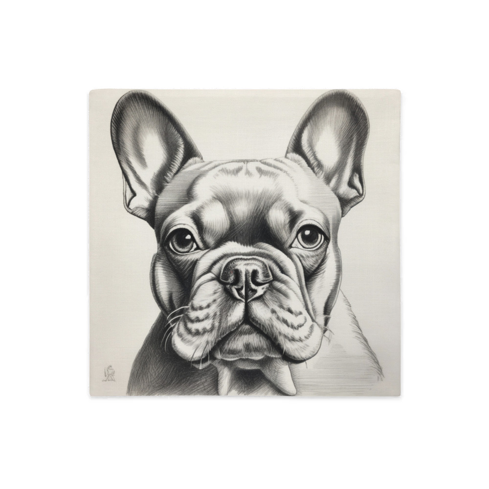 PugMug Custom White French Bulldog Premium Pillow Case