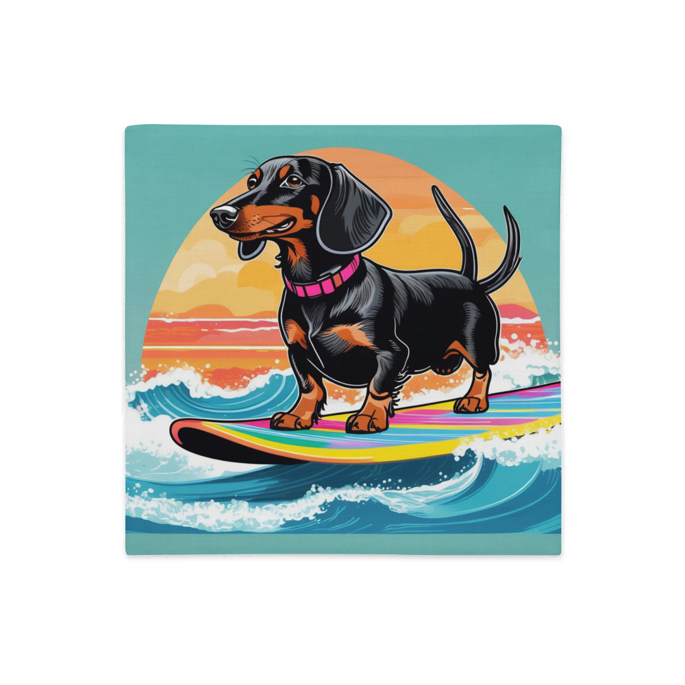 PugMug Custom Black Dachshund Premium Pillow Case