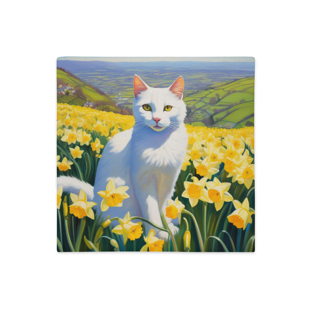 PugMug Custom White Companion Cat Premium Pillow Case