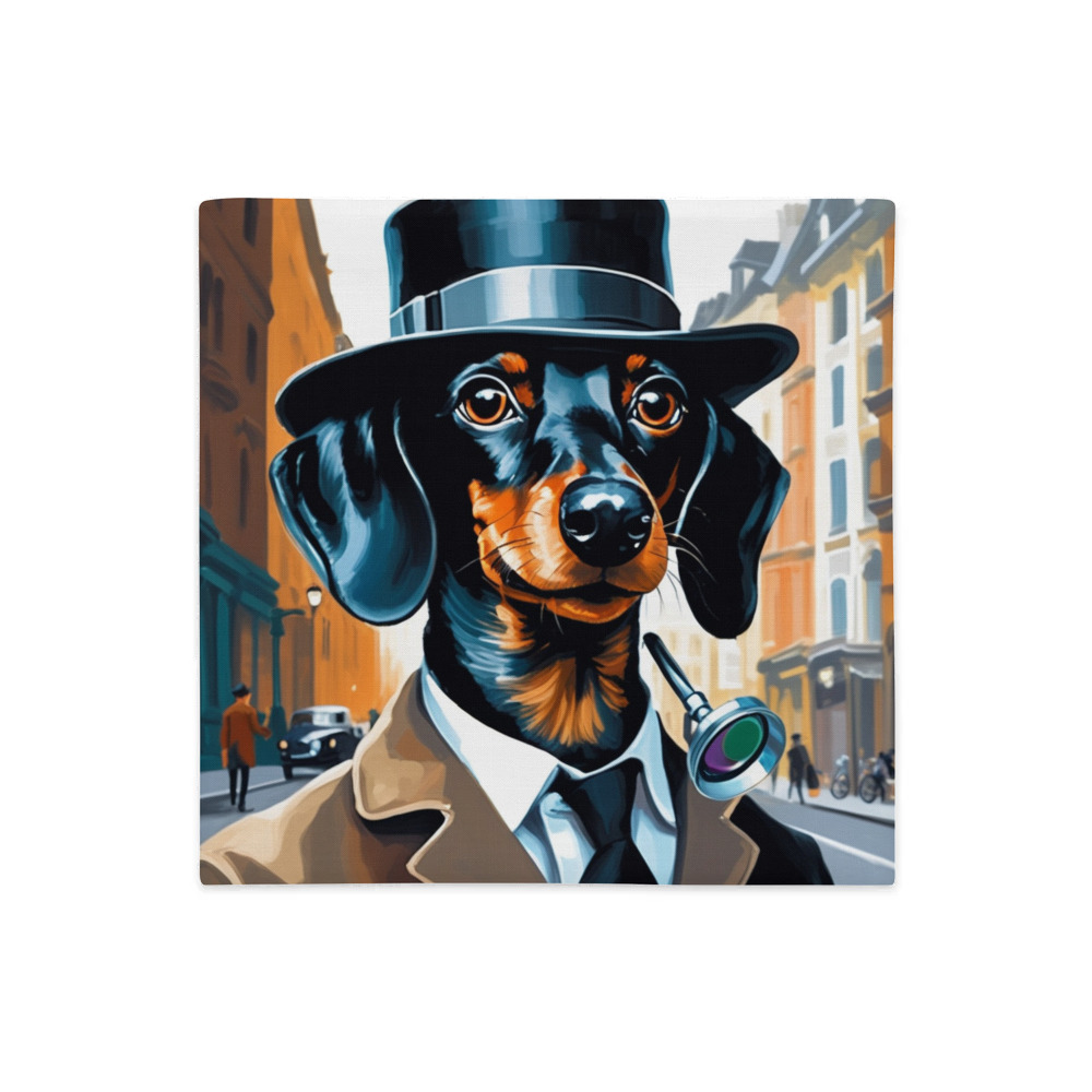 PugMug Custom Black Dachshund Premium Pillow Case