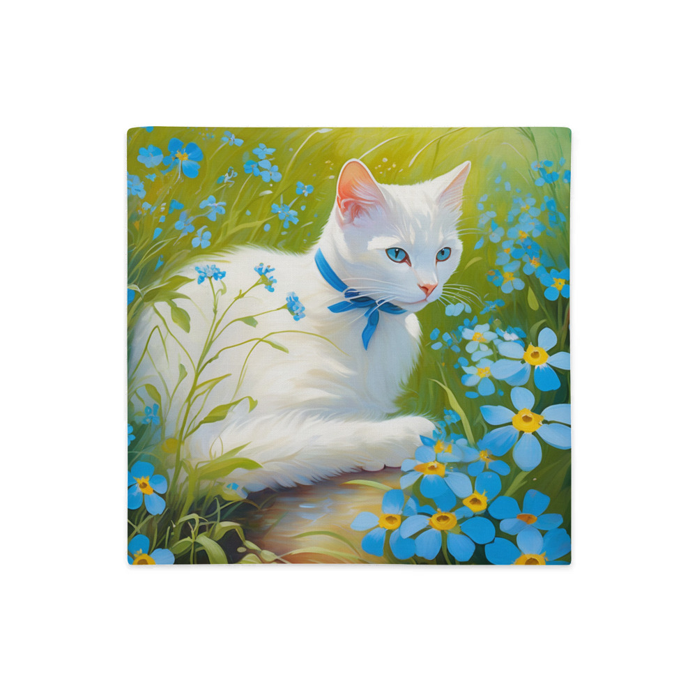 PugMug Custom White Companion Cat Premium Pillow Case