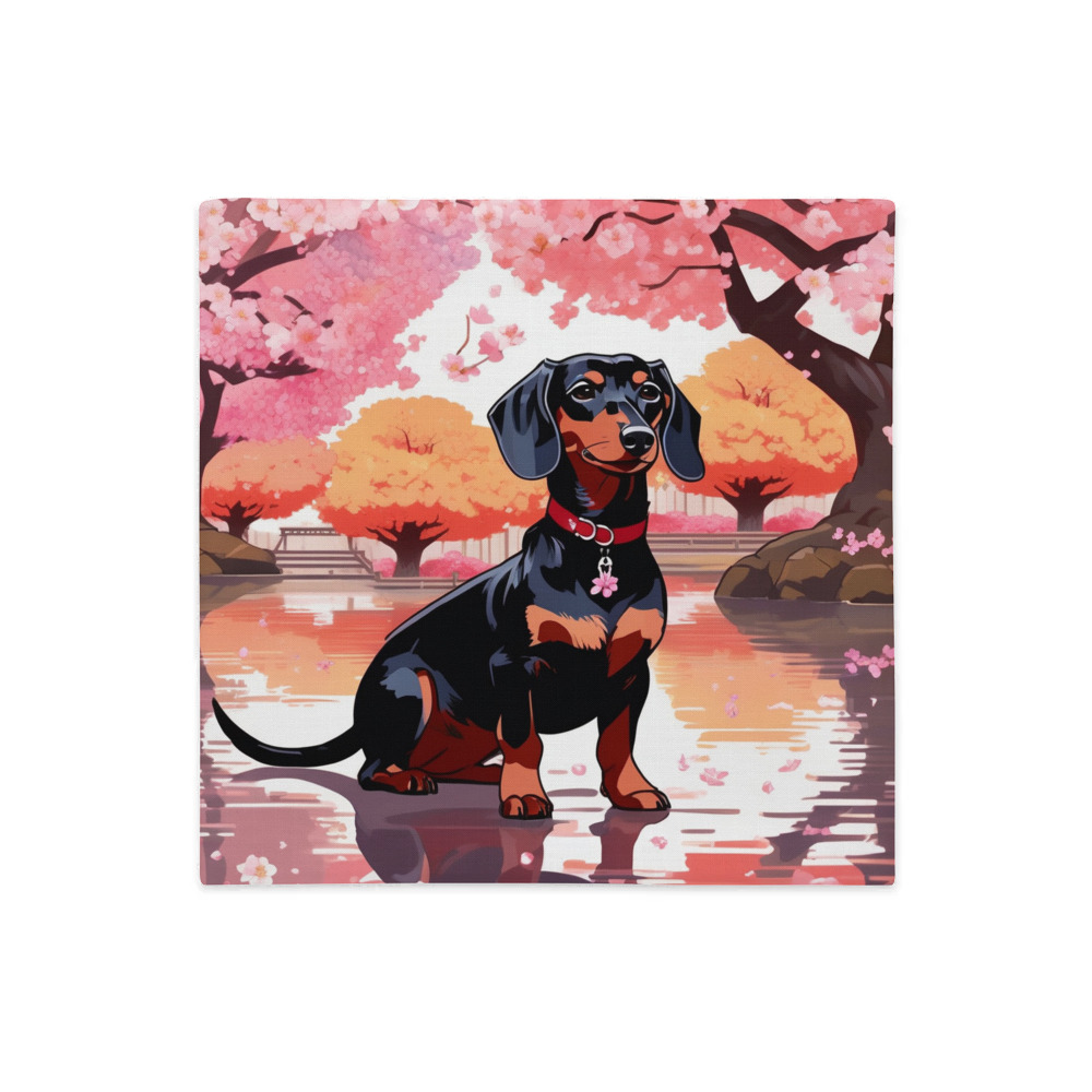 PugMug Custom Black Dachshund Premium Pillow Case