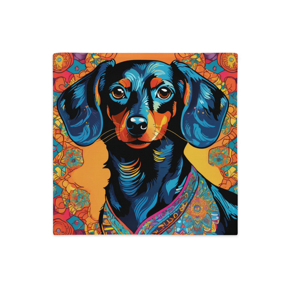 PugMug Custom Black Dachshund Premium Pillow Case