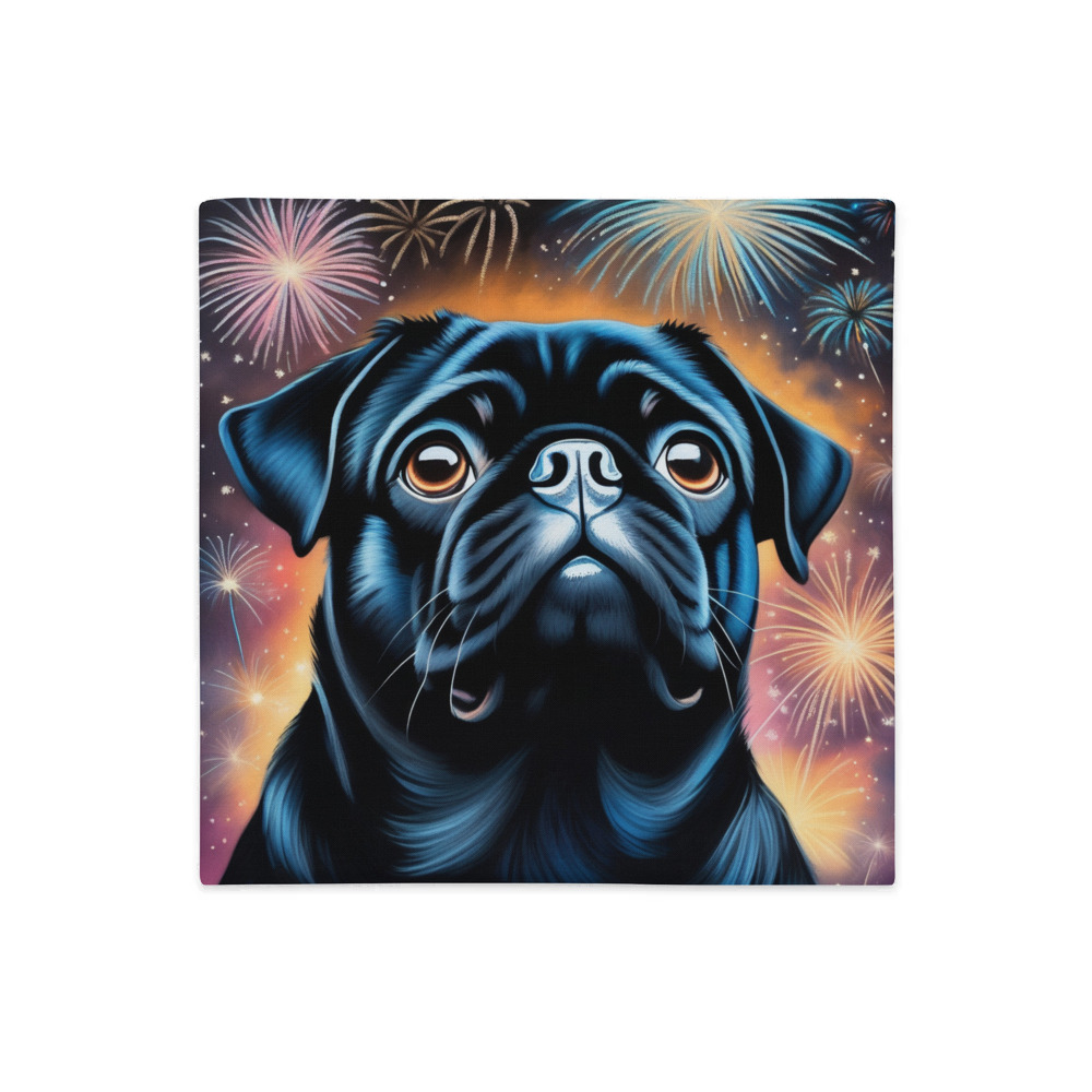 PugMug Custom Black Pug Premium Pillow Case