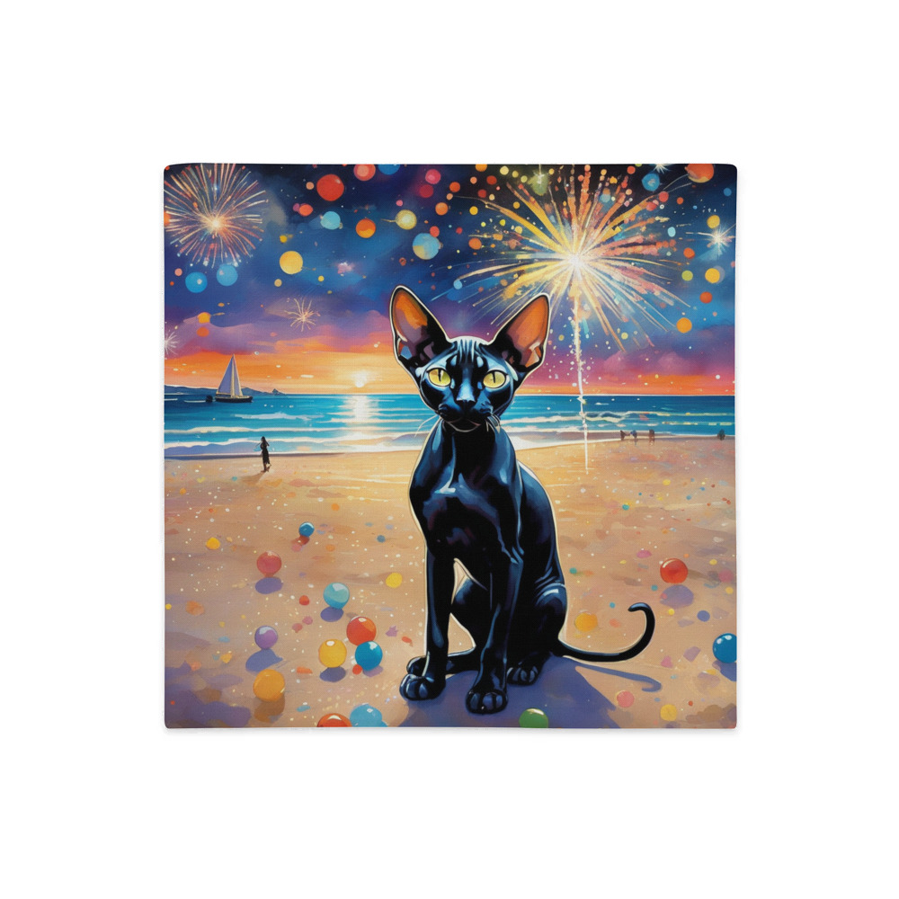 PugMug Custom Black Sphynx Cat Premium Pillow Case
