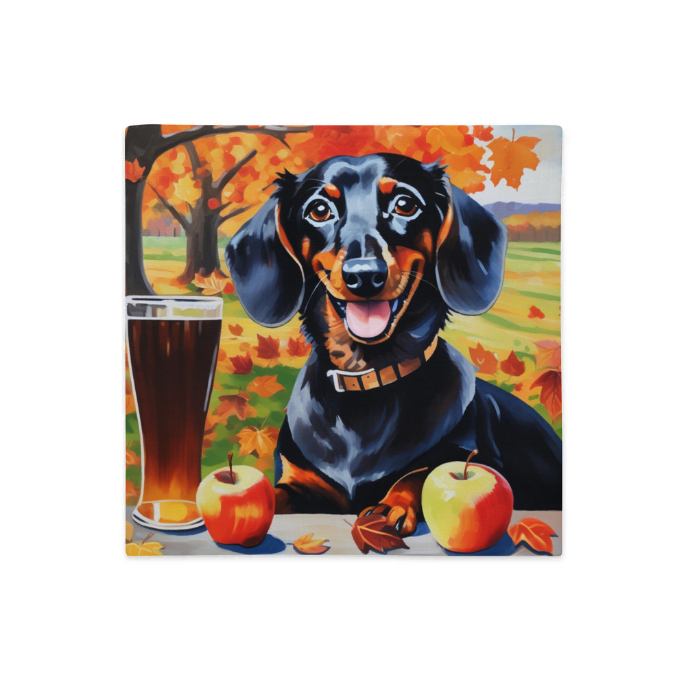 PugMug Custom Black Dachshund Premium Pillow Case