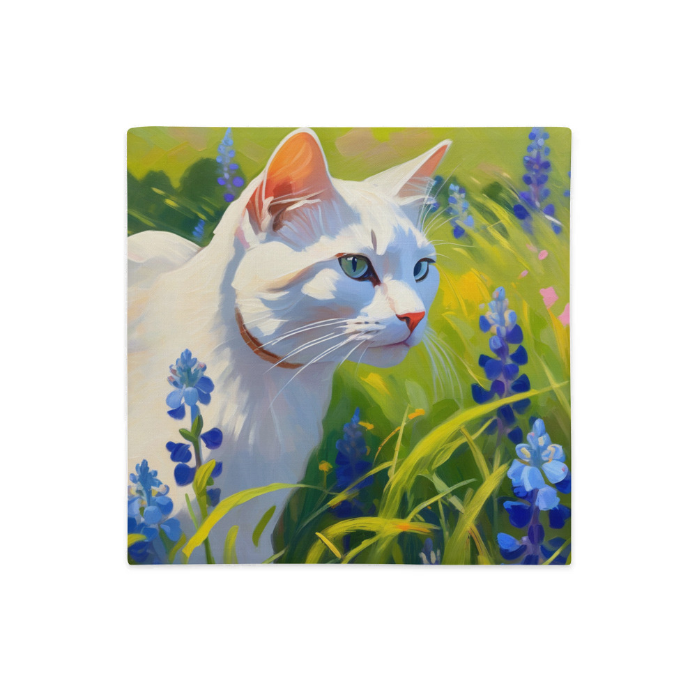 PugMug Custom White Companion Cat Premium Pillow Case