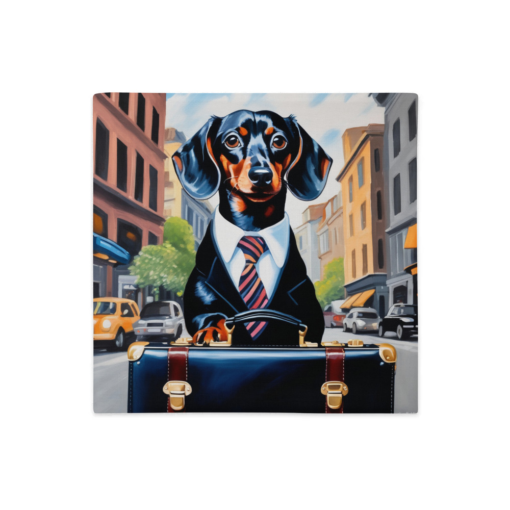 PugMug Custom Black Dachshund Premium Pillow Case