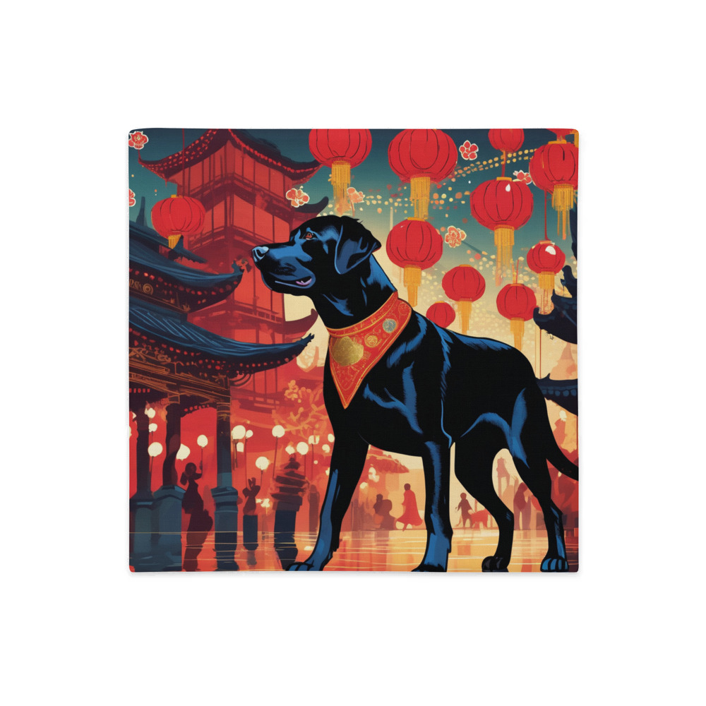 PugMug Custom Black Labrador Retriever Premium Pillow Case