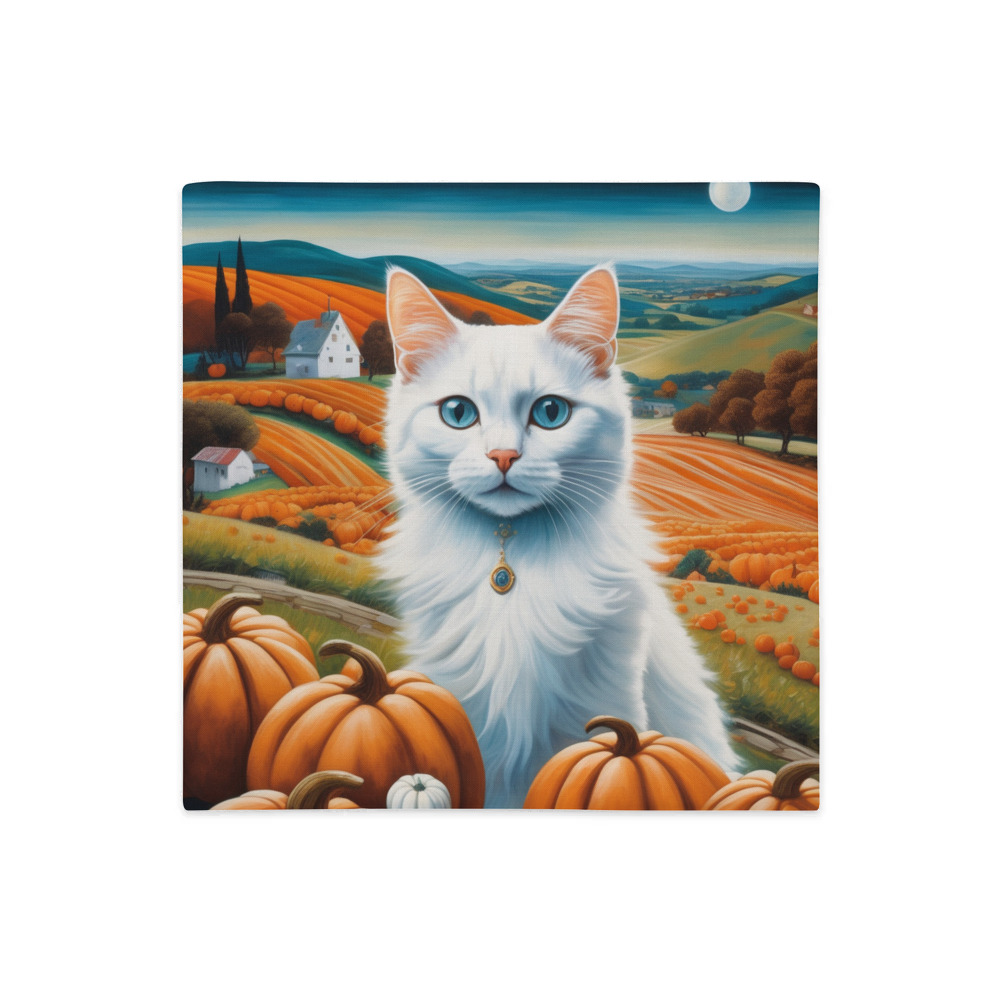 PugMug Custom White Companion Cat Premium Pillow Case