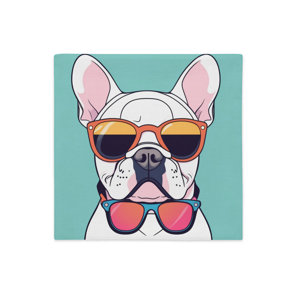 PugMug Custom White French Bulldog Premium Pillow Case