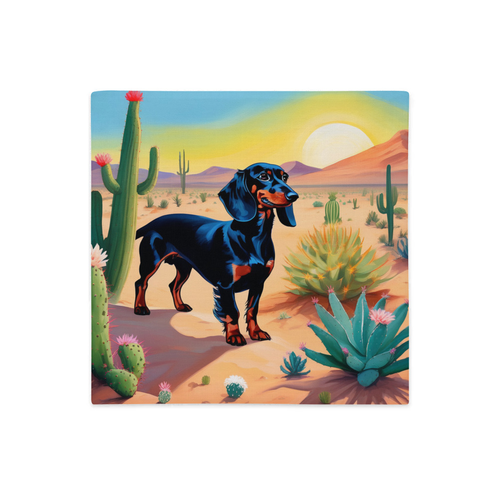 PugMug Custom Black Dachshund Premium Pillow Case