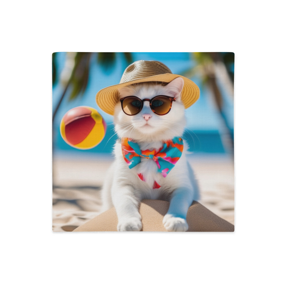 PugMug Custom White Companion Cat Premium Pillow Case