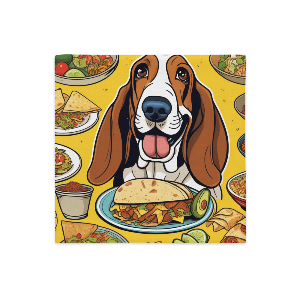 PugMug Custom Basset Hound Premium Pillow Case