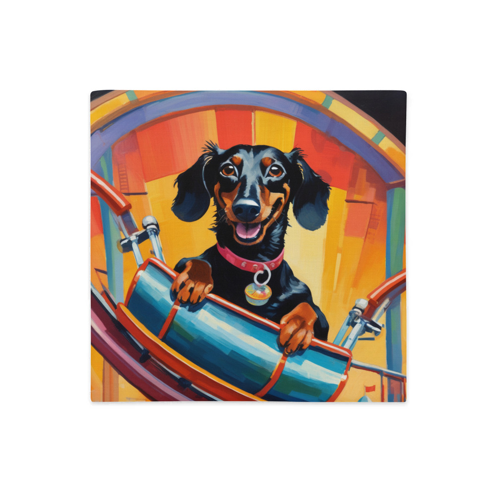 PugMug Custom Black Dachshund Premium Pillow Case