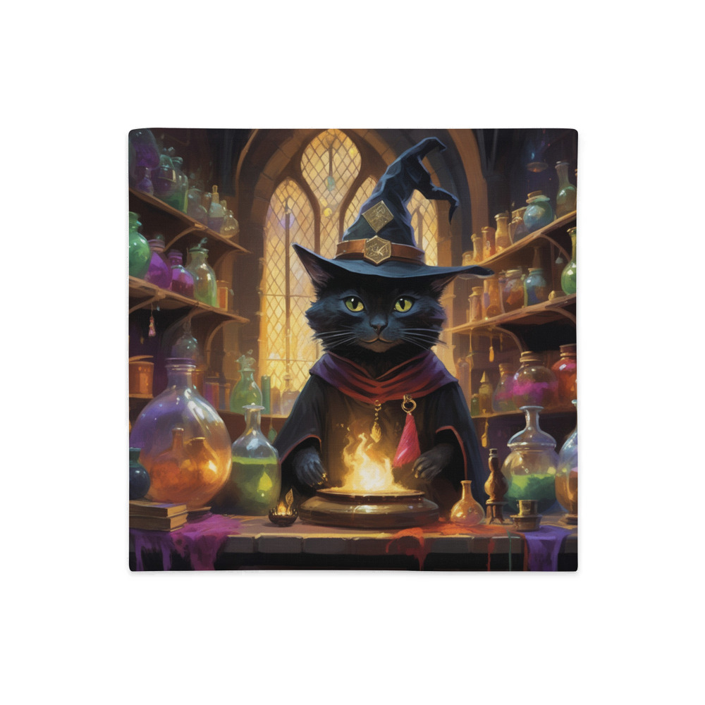 PugMug Custom Black Companion Cat Premium Pillow Case