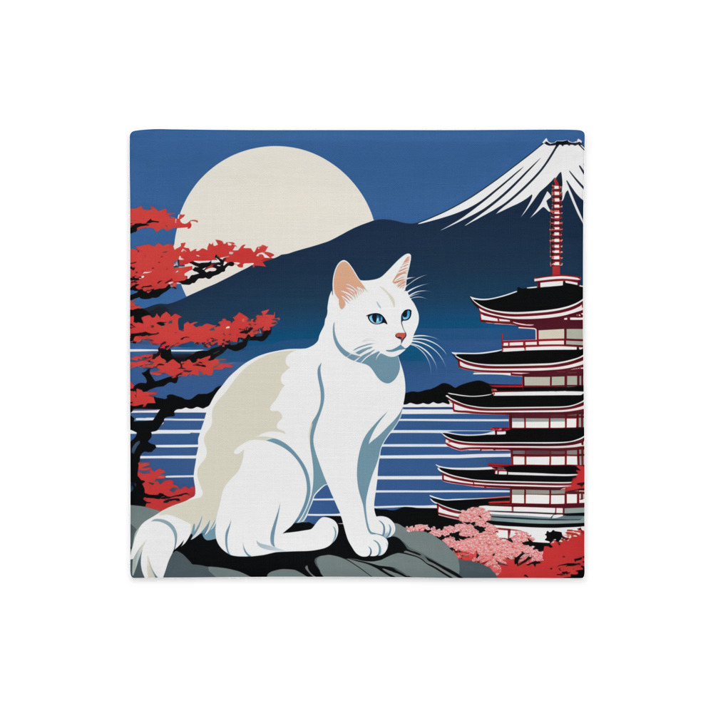 PugMug Custom White Companion Cat Premium Pillow Case