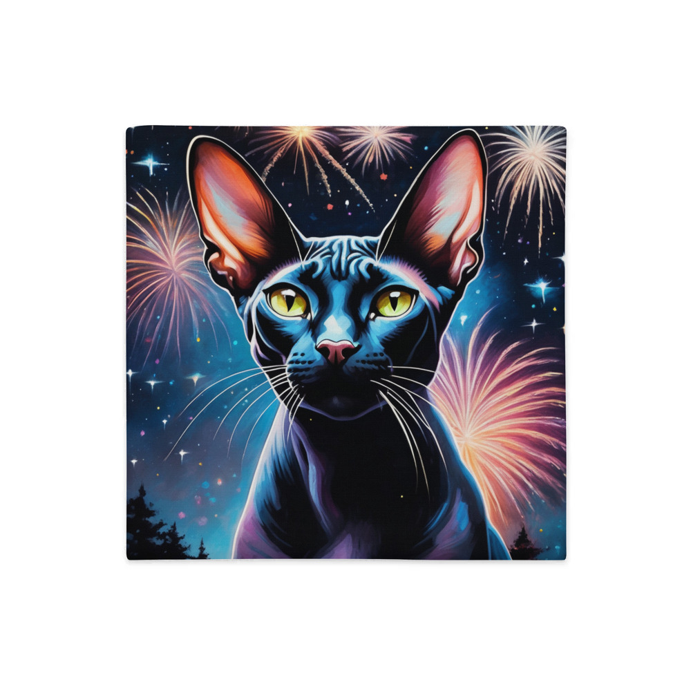 PugMug Custom Black Sphynx Cat Premium Pillow Case