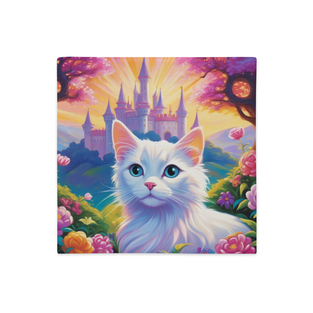 PugMug Custom White Companion Cat Premium Pillow Case