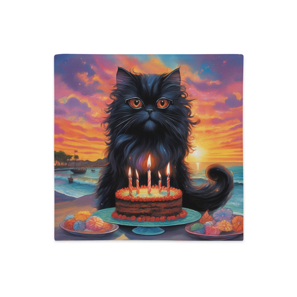 PugMug Custom Black Persian Cat Premium Pillow Case