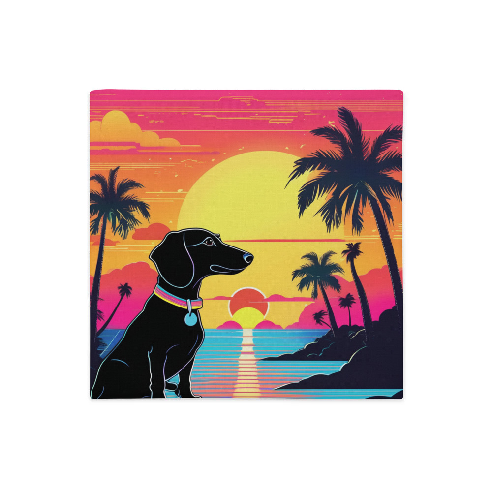 PugMug Custom Black Dachshund Premium Pillow Case