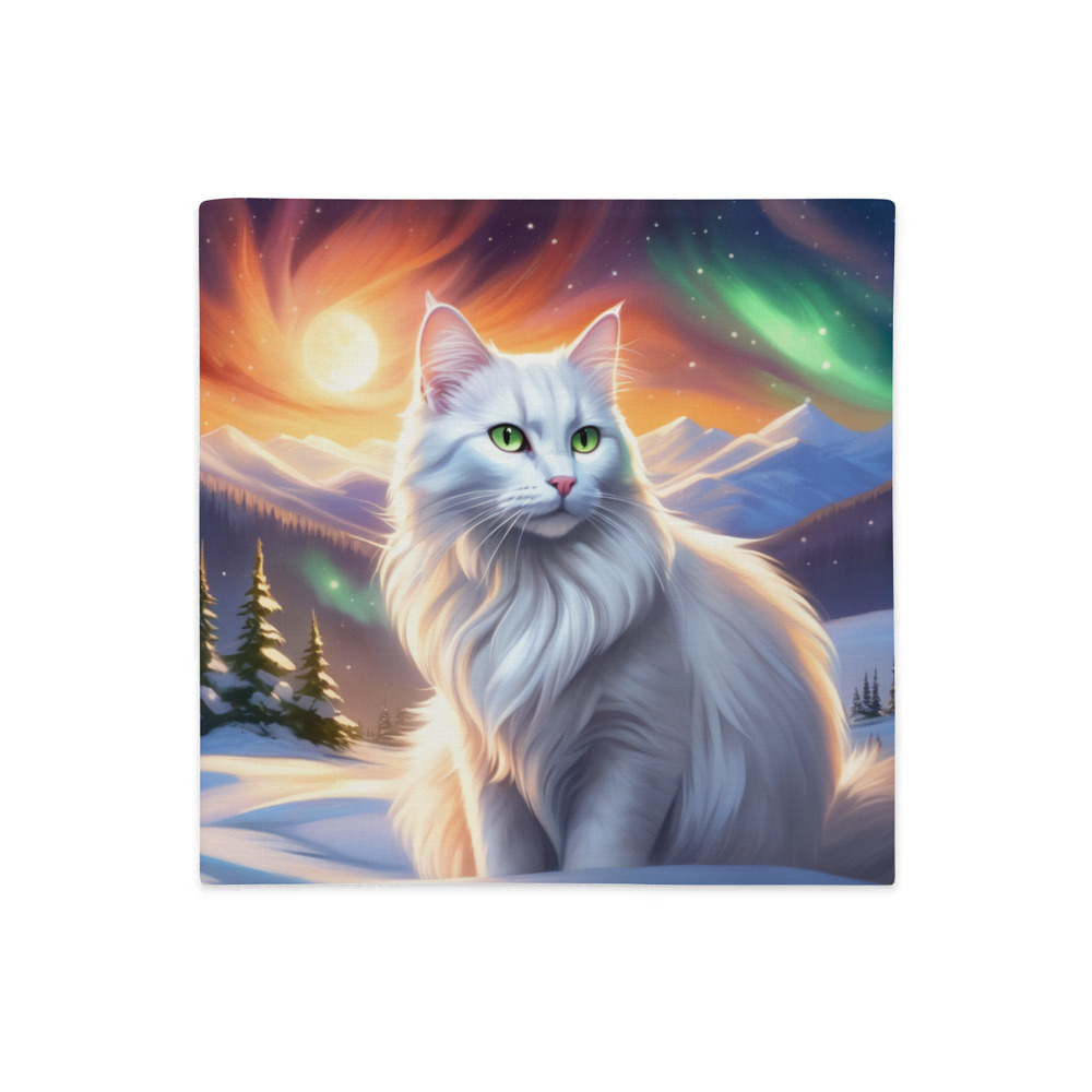 PugMug Custom White Companion Cat Premium Pillow Case