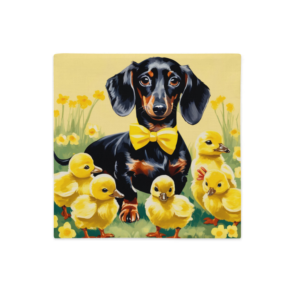 PugMug Custom Black Dachshund Premium Pillow Case