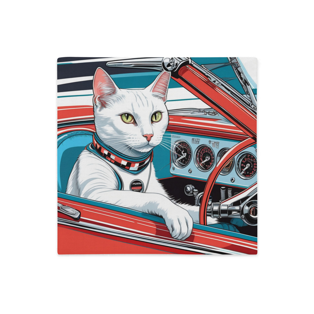 PugMug Custom White Companion Cat Premium Pillow Case