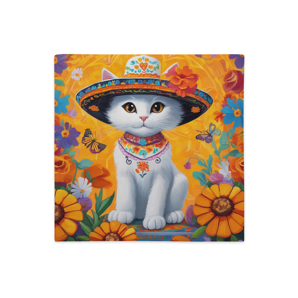 PugMug Custom White Companion Cat Premium Pillow Case