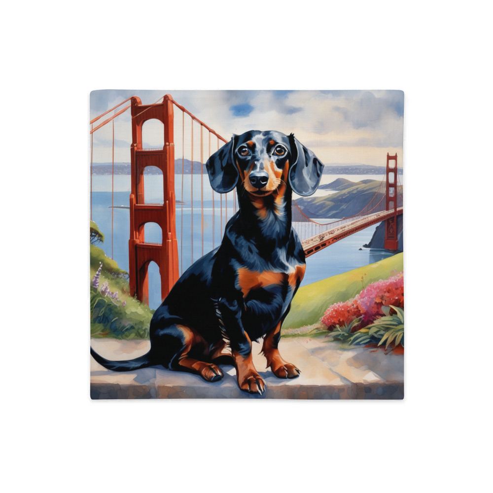 PugMug Custom Black Dachshund Premium Pillow Case