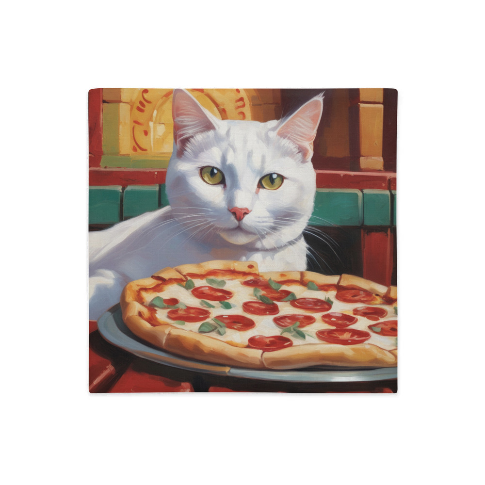 PugMug Custom White Companion Cat Premium Pillow Case