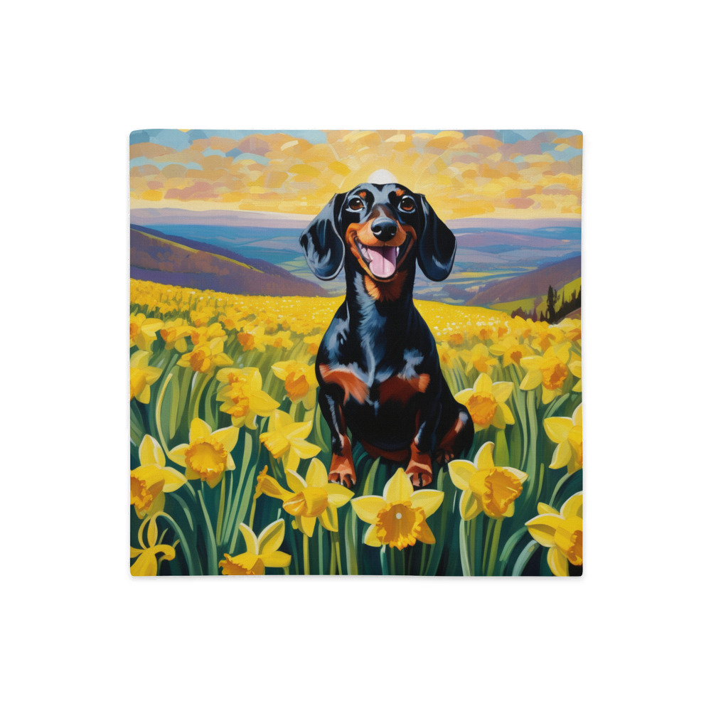 PugMug Custom Black Dachshund Premium Pillow Case