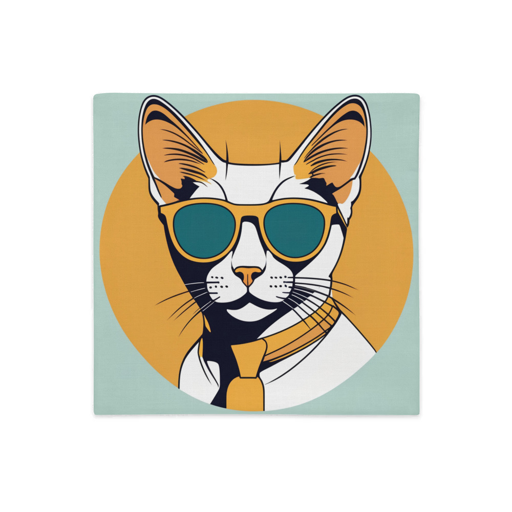 PugMug Custom White Abyssinian Cat Premium Pillow Case